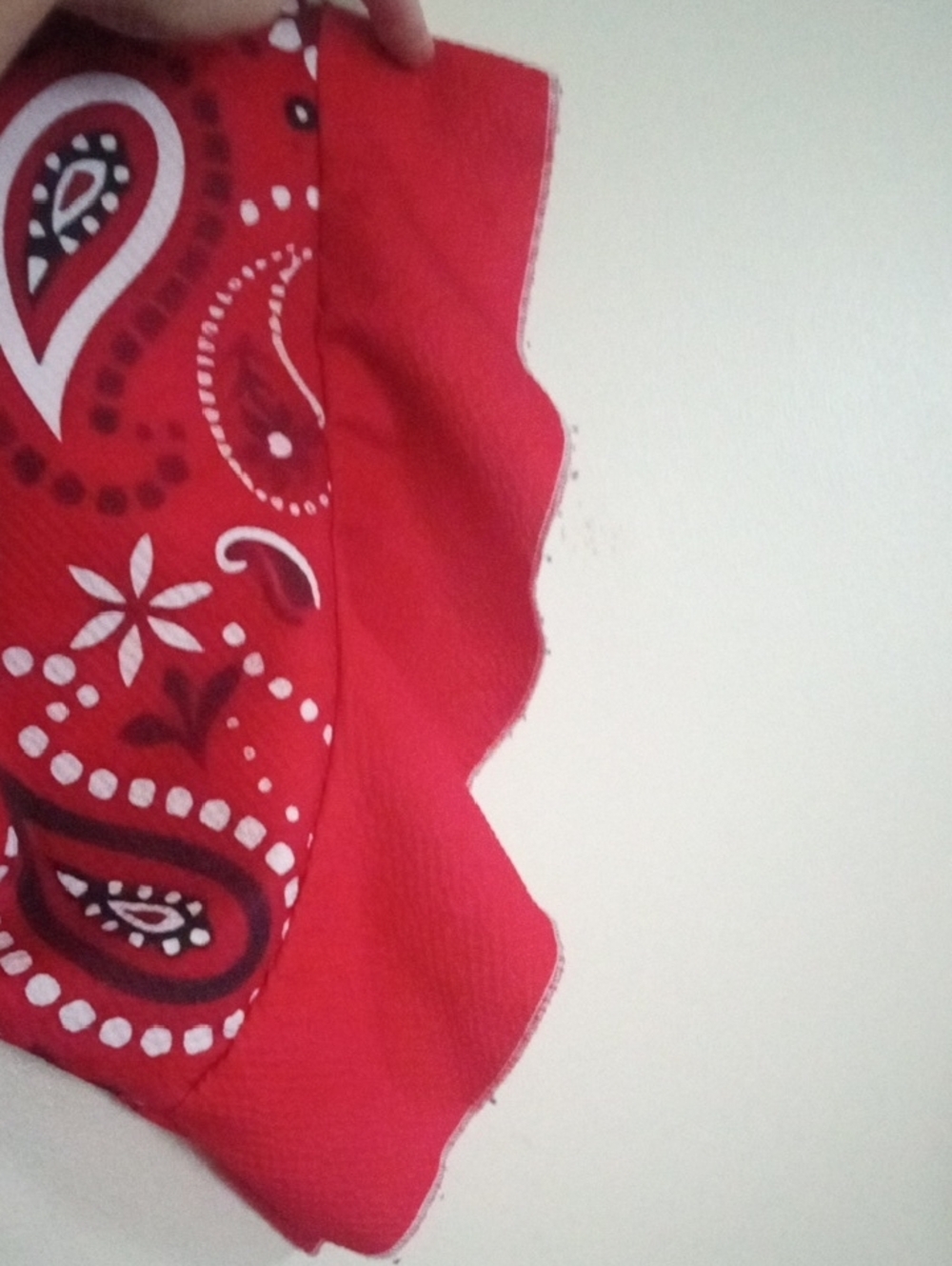 Women’s Red Paisley V-Neck Tunic Top - Bell Sleeves - Picture 7 of 13